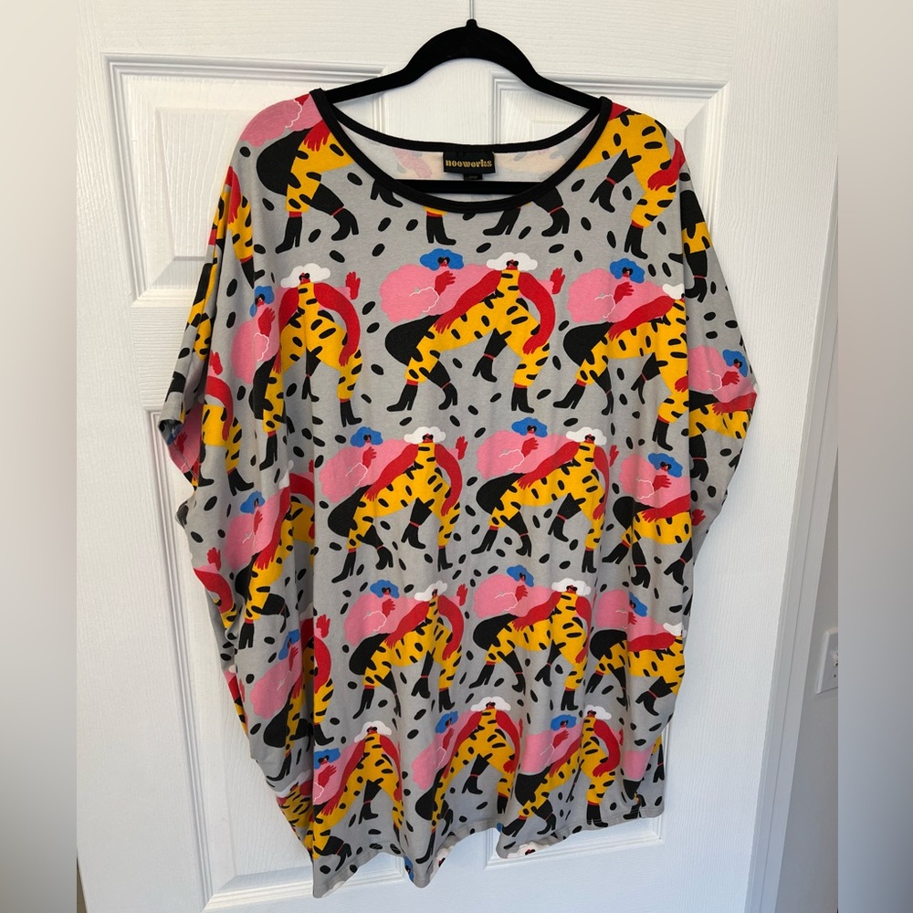 Nooworks circle dress in Dancing Ladies print plus size